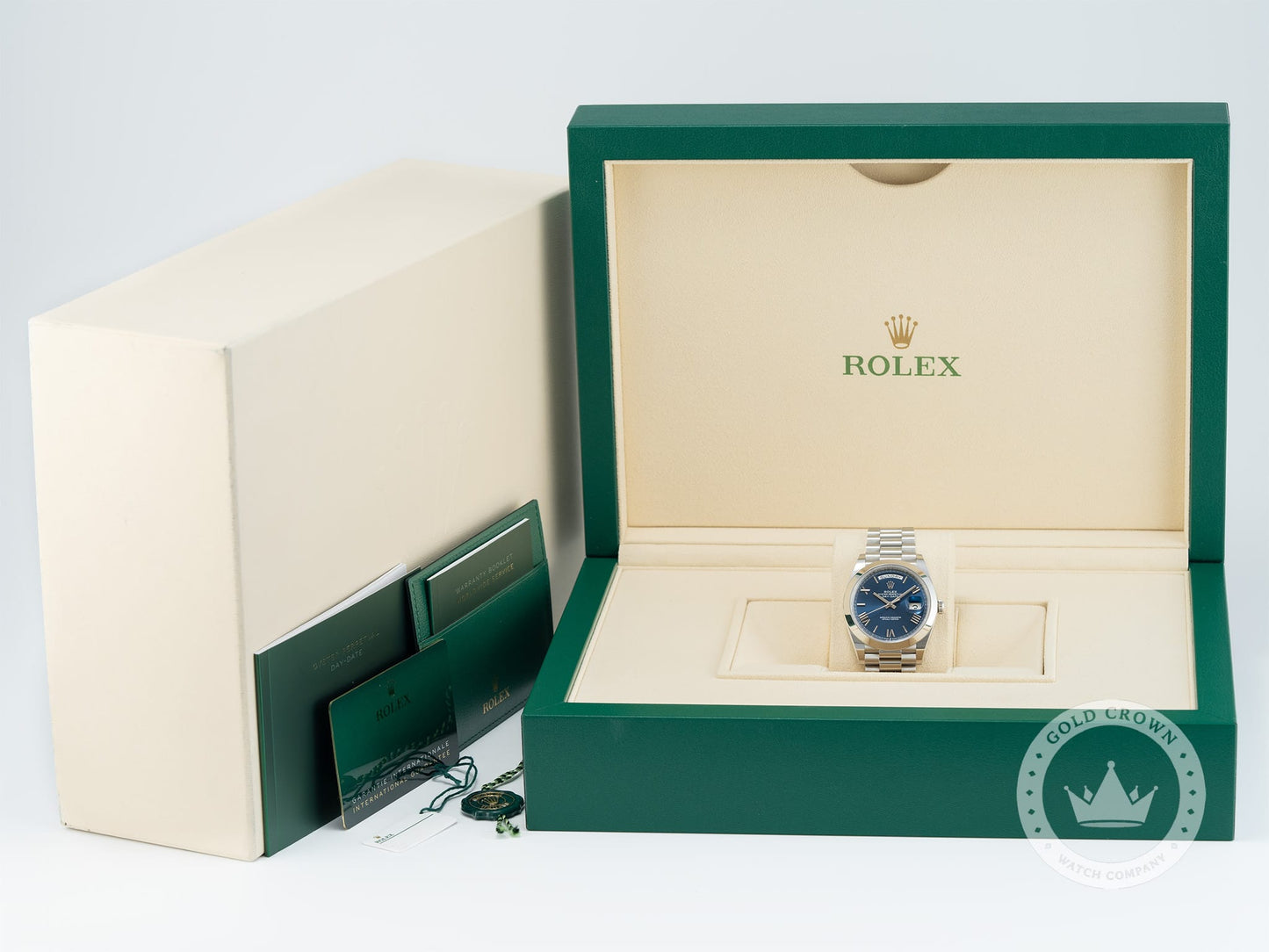Rolex Day-Date 40 228206 “Blue Roman” Full Set