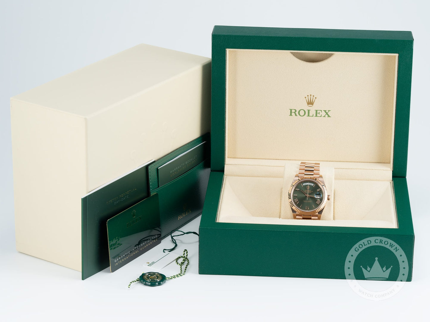 Rolex Day-Date 40 228235 “Olive Dial” Full Set