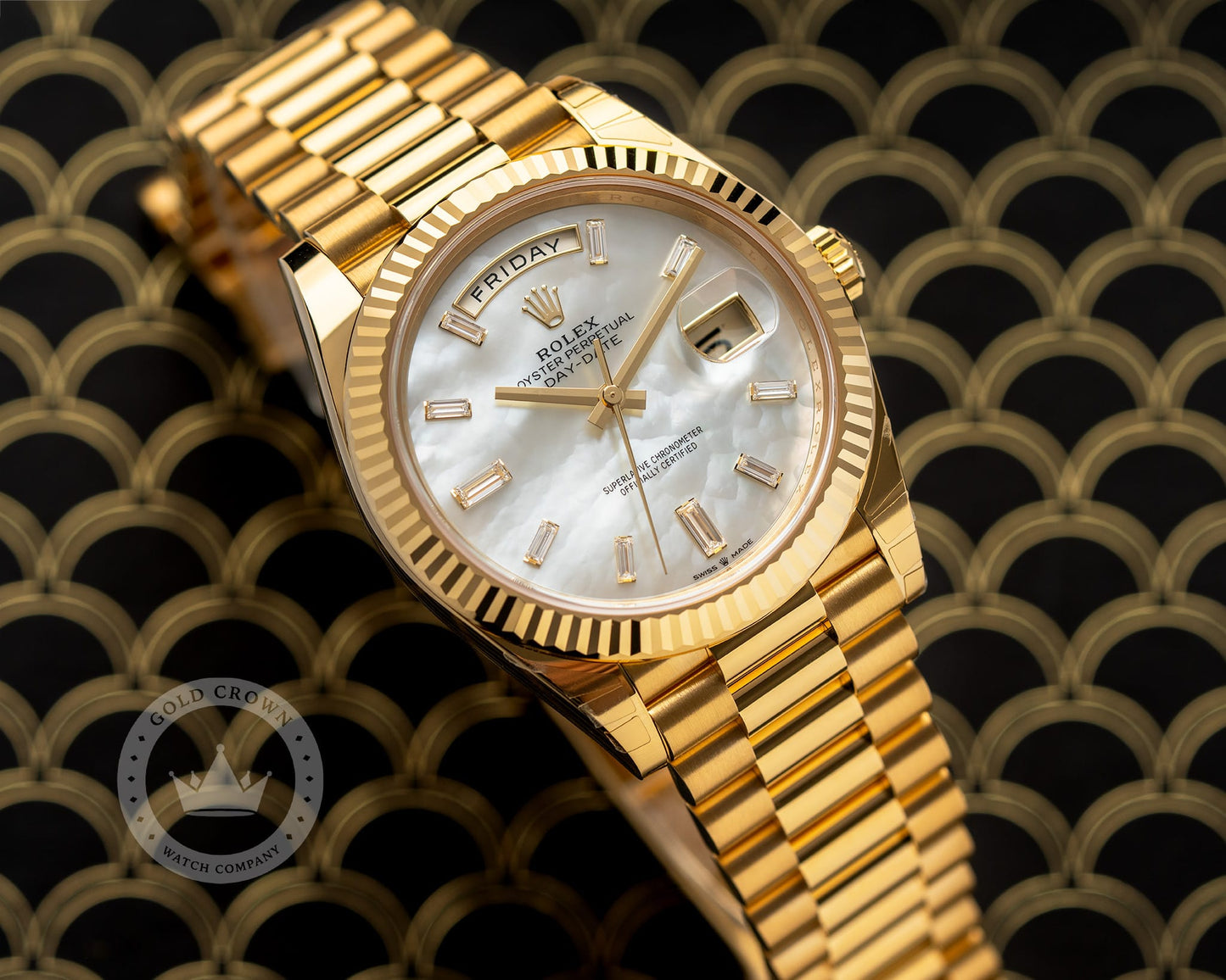 Brand New Rolex Day-Date 40 228238 “Factory MOP Diamond Dial” Full Set