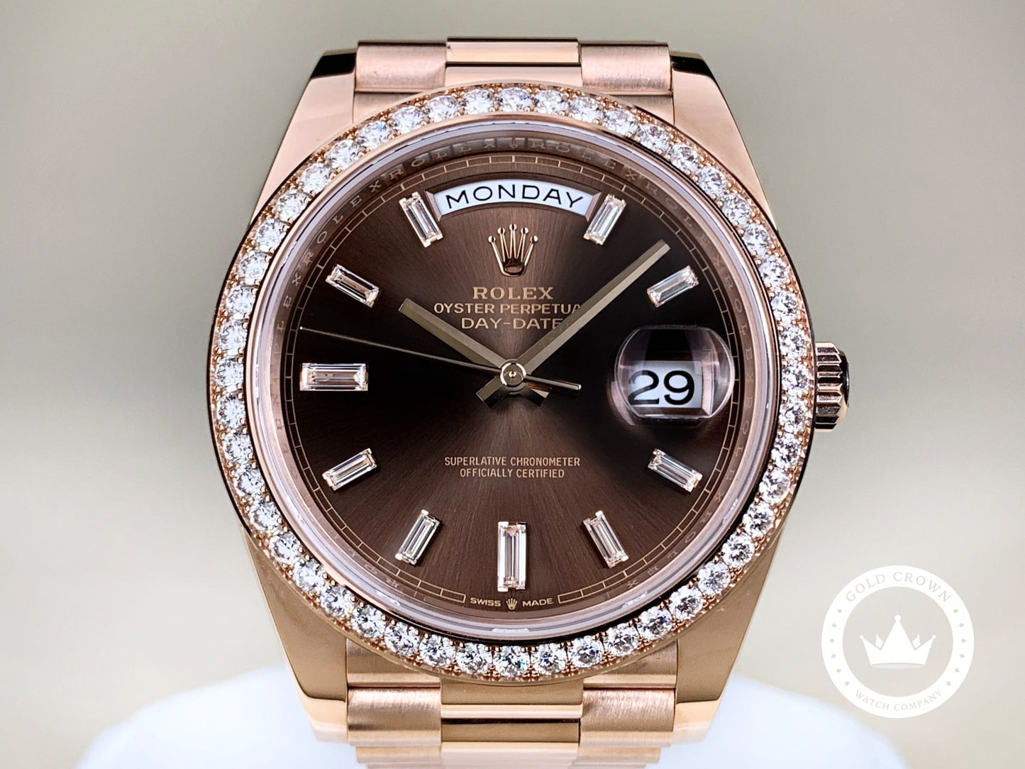 Rolex Day-Date 40 228345RBR “Baguette Diamond Dial” Full Set