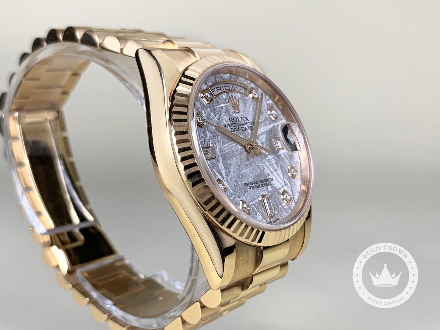 Rolex Rose Gold Day-Date Meteorite Diamond Dial 118235 Full Set