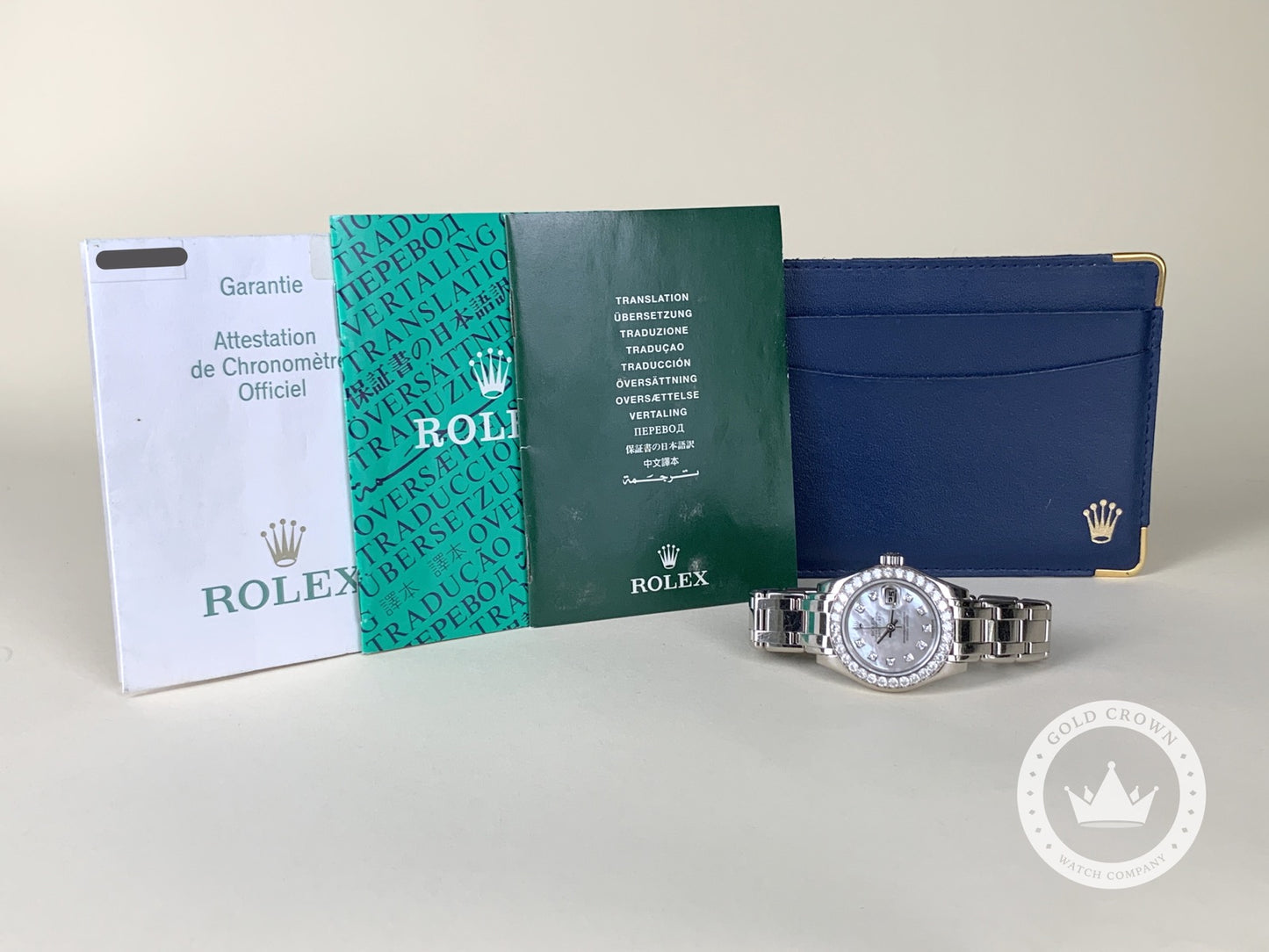 Rolex White Gold Masterpiece 80299 Watch and Paper