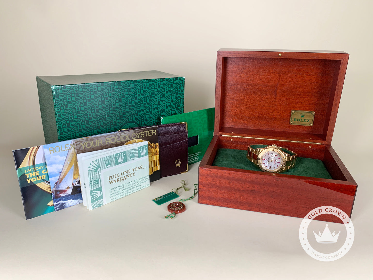 Rolex Yacht-Master Factory MOP Ruby Dial 16628 Full Set