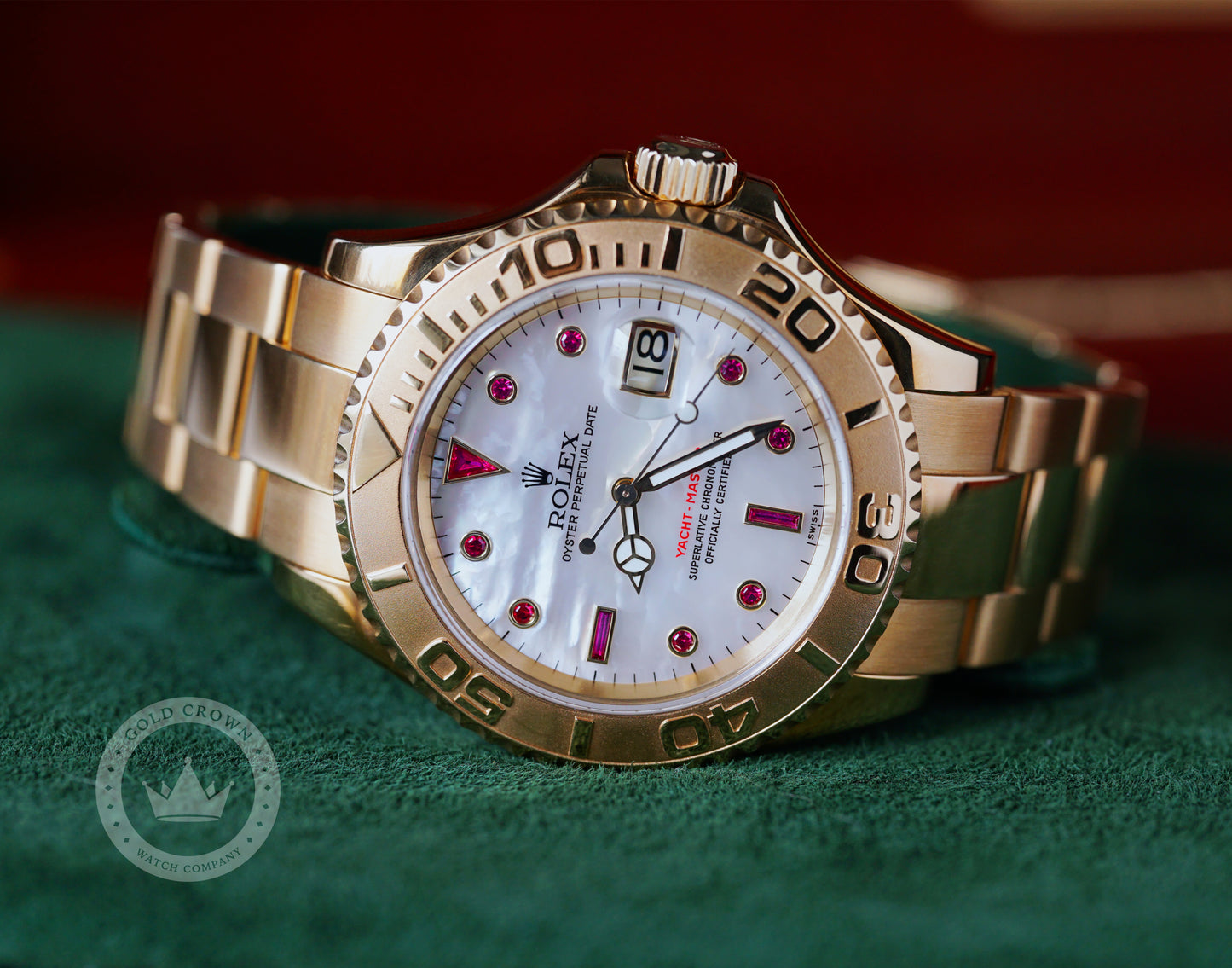 Rolex Yacht-Master Factory MOP Ruby Dial 16628 Full Set