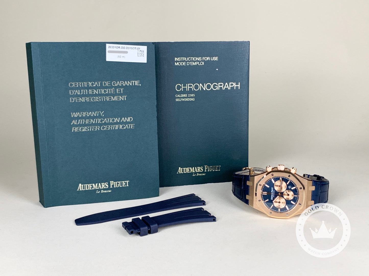 Audemars Piguet Royal Oak Chronograph 26331OR.OO.D315CR.01 Watch, Paper, and Manual