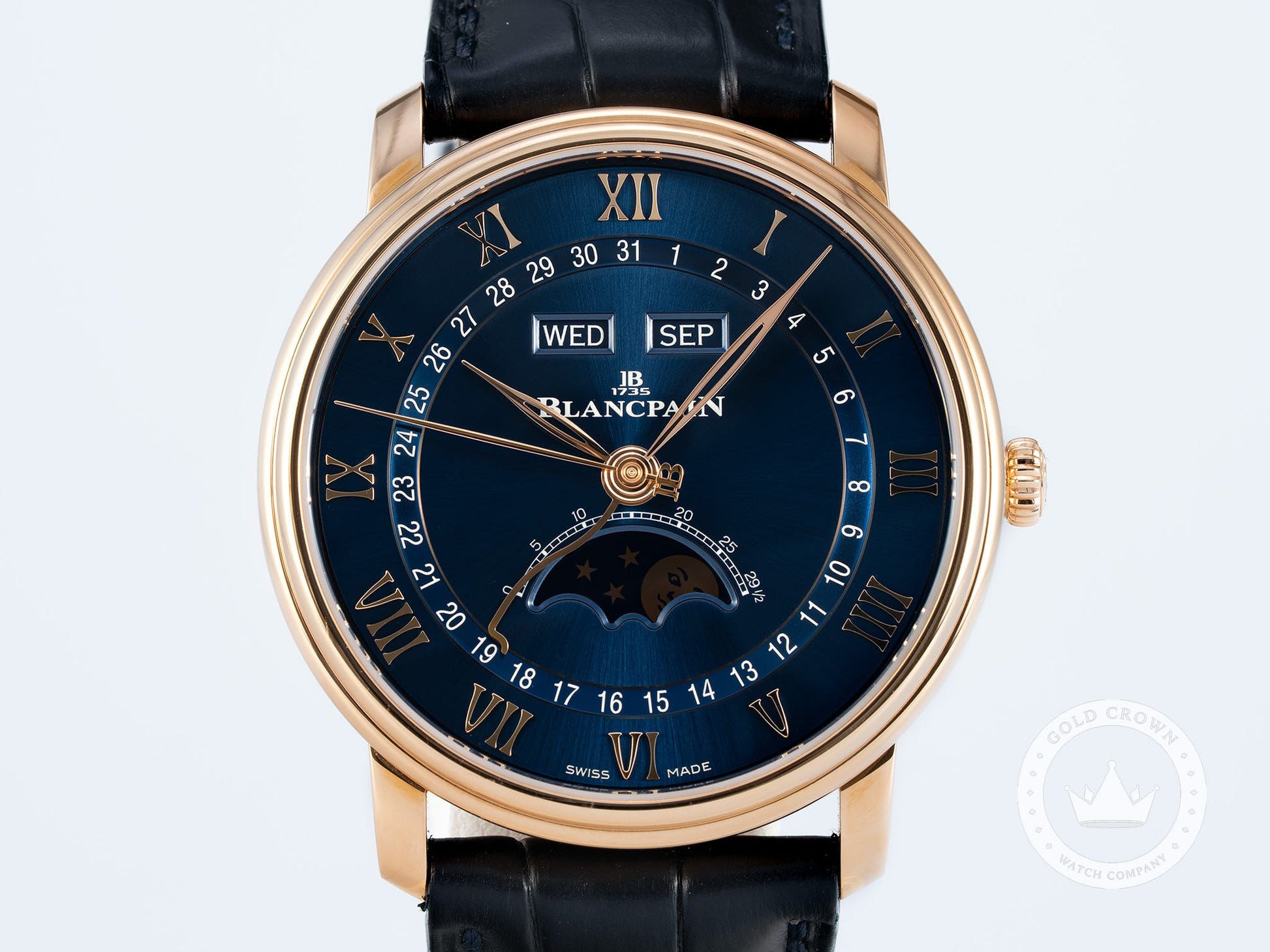 Blancpain Villeret Quantième Complete Calendar Blue Dial 6654 3640 55B Full Set