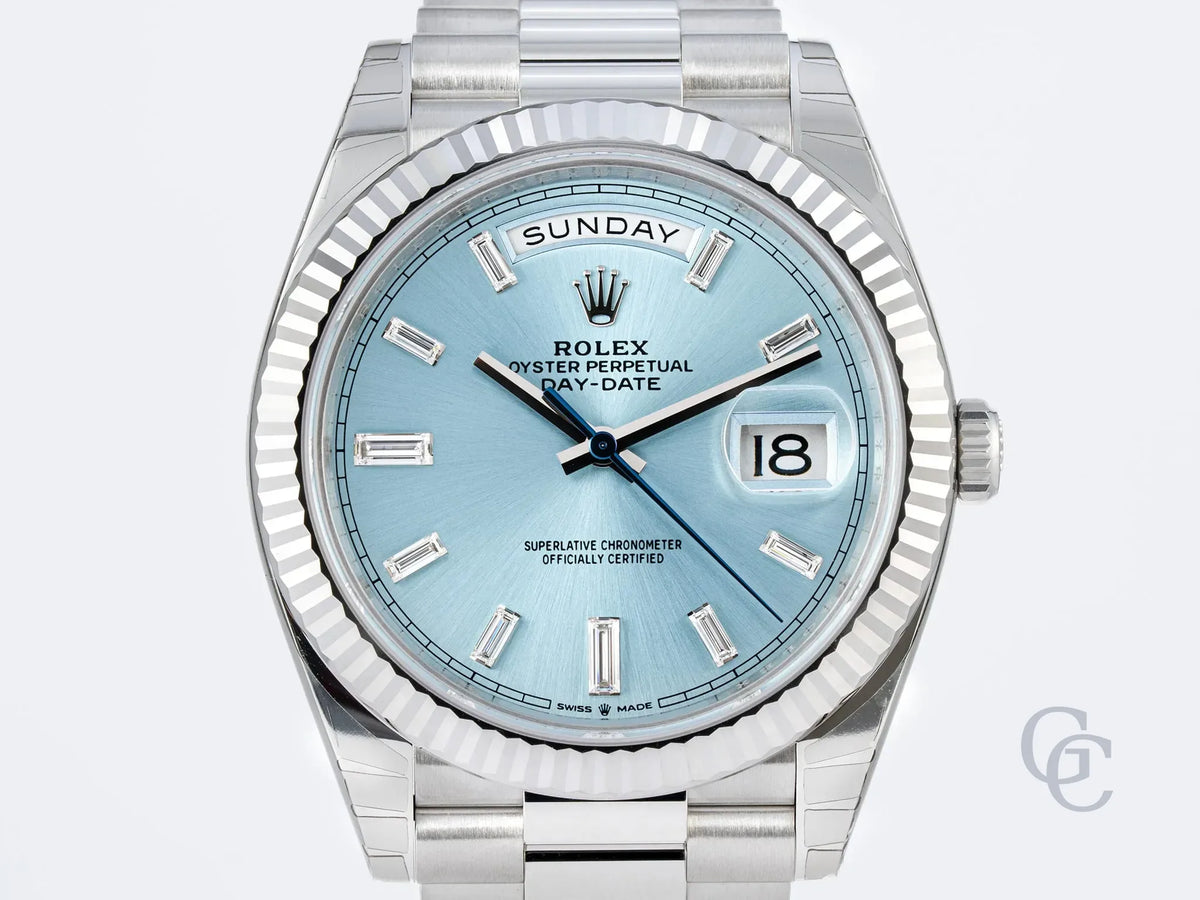 Unworn Rolex Day-Date 228236 “Baguette Diamond Dial” Full Set