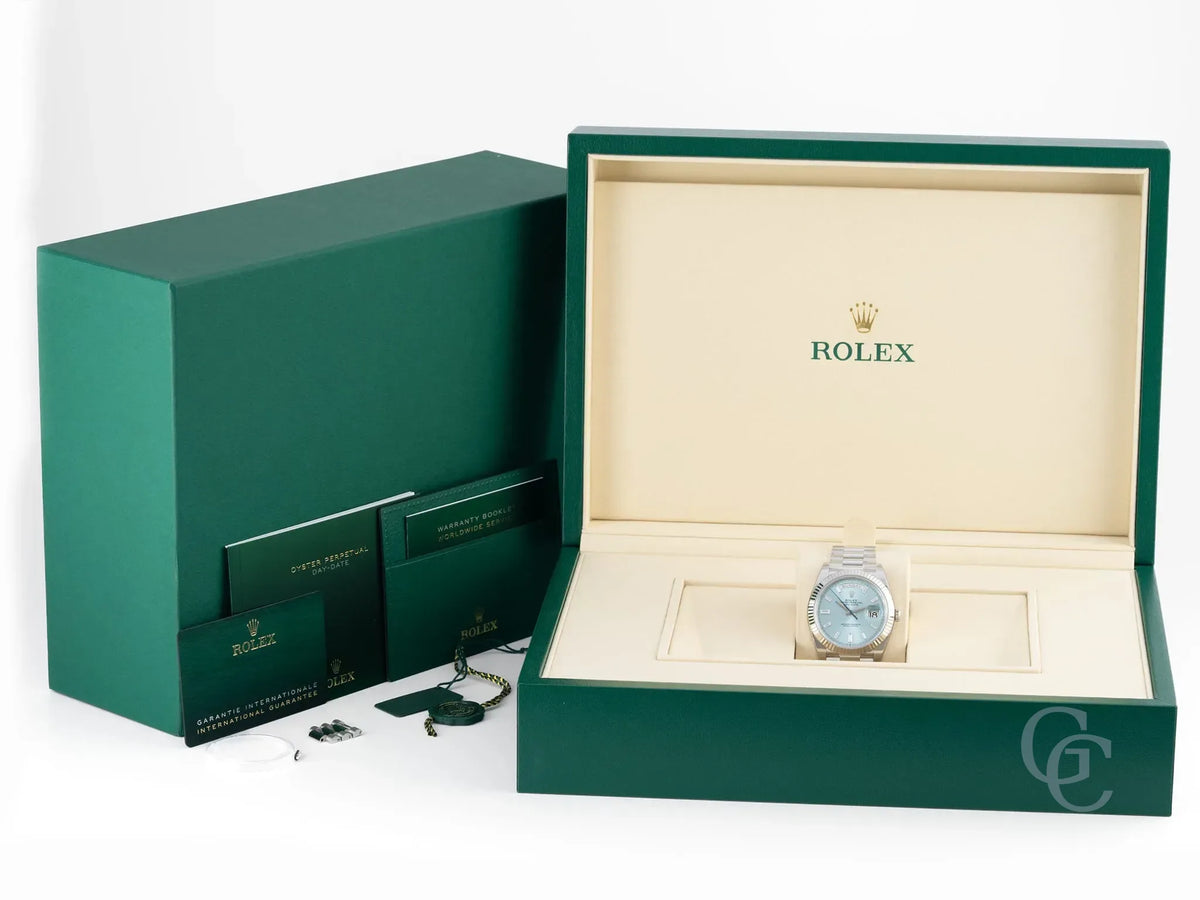 Unworn Rolex Day-Date 228236 “Baguette Diamond Dial” Full Set