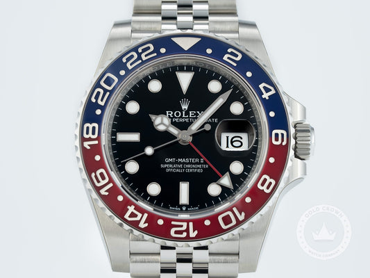 Brand New Rolex GMT-Master II 126710BLRO “Fully Stickered Pepsi” Watch and Paper