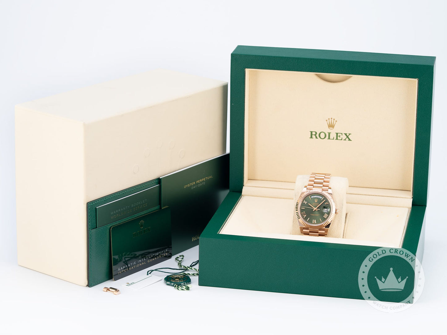 Rolex Day-Date 40 228235 “Olive Dial” Full Set