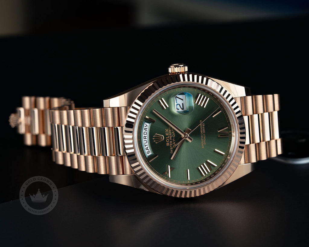 Rolex Day-Date 40 228235 “Olive Dial” Full Set