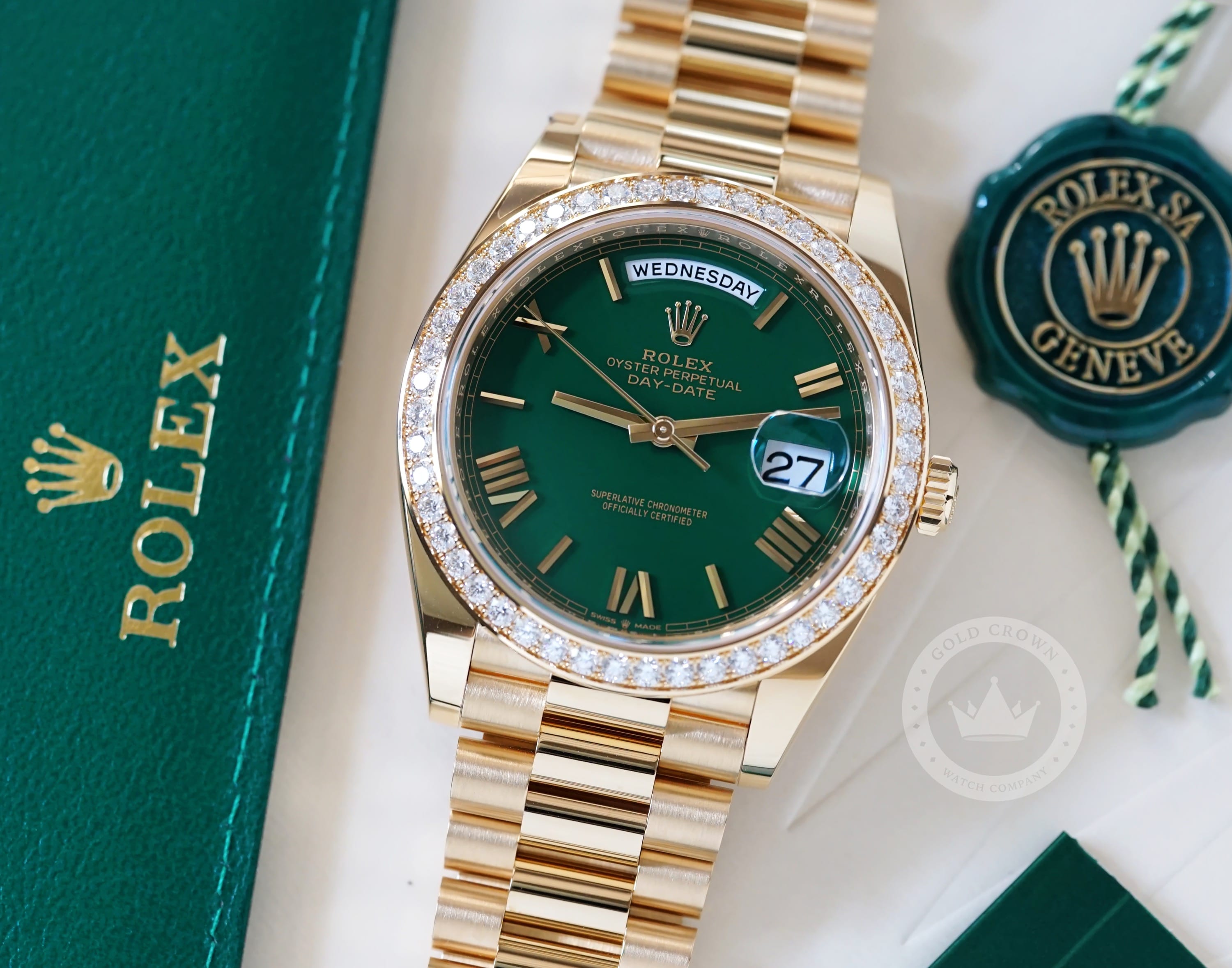 Brand New Rolex Day Date 228348RBR Full Set Gold Crown Watch Company