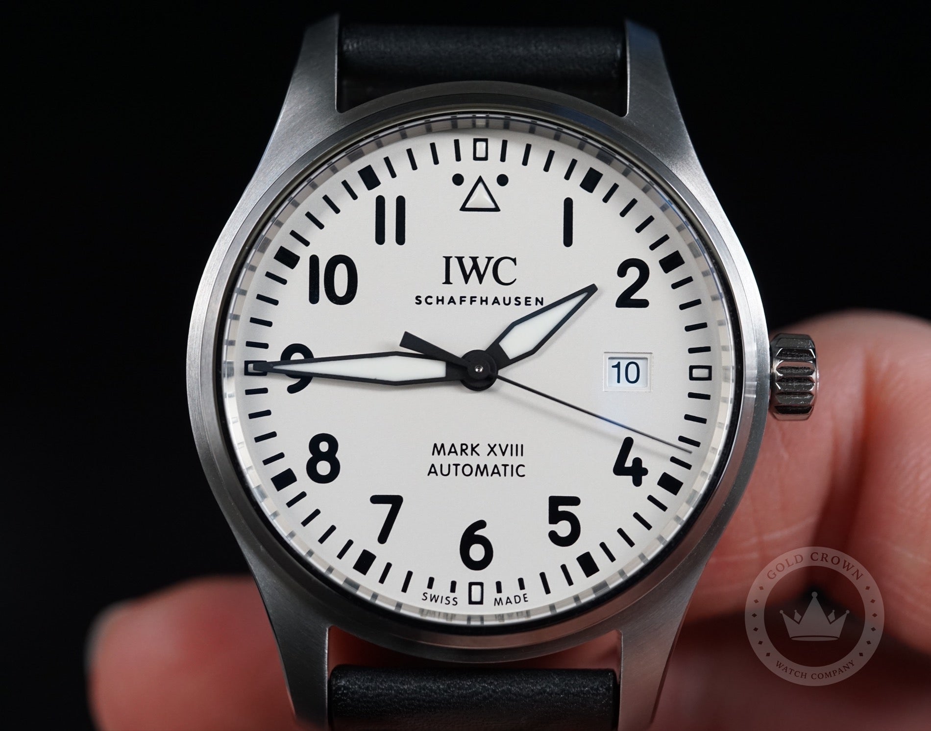 IWC PILOT S WATCH MARK XVIII IW327012 Full Set Gold Crown Watch