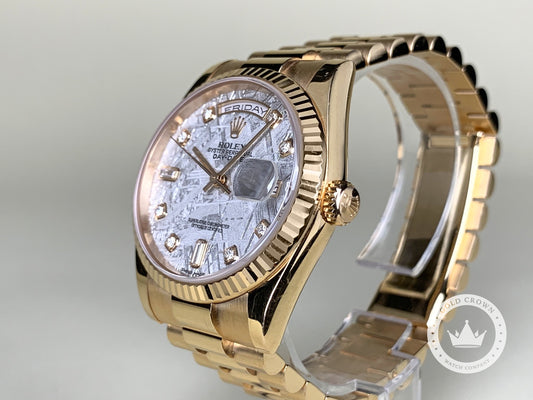 Rolex Rose Gold Day-Date Meteorite Diamond Dial 118235 Full Set