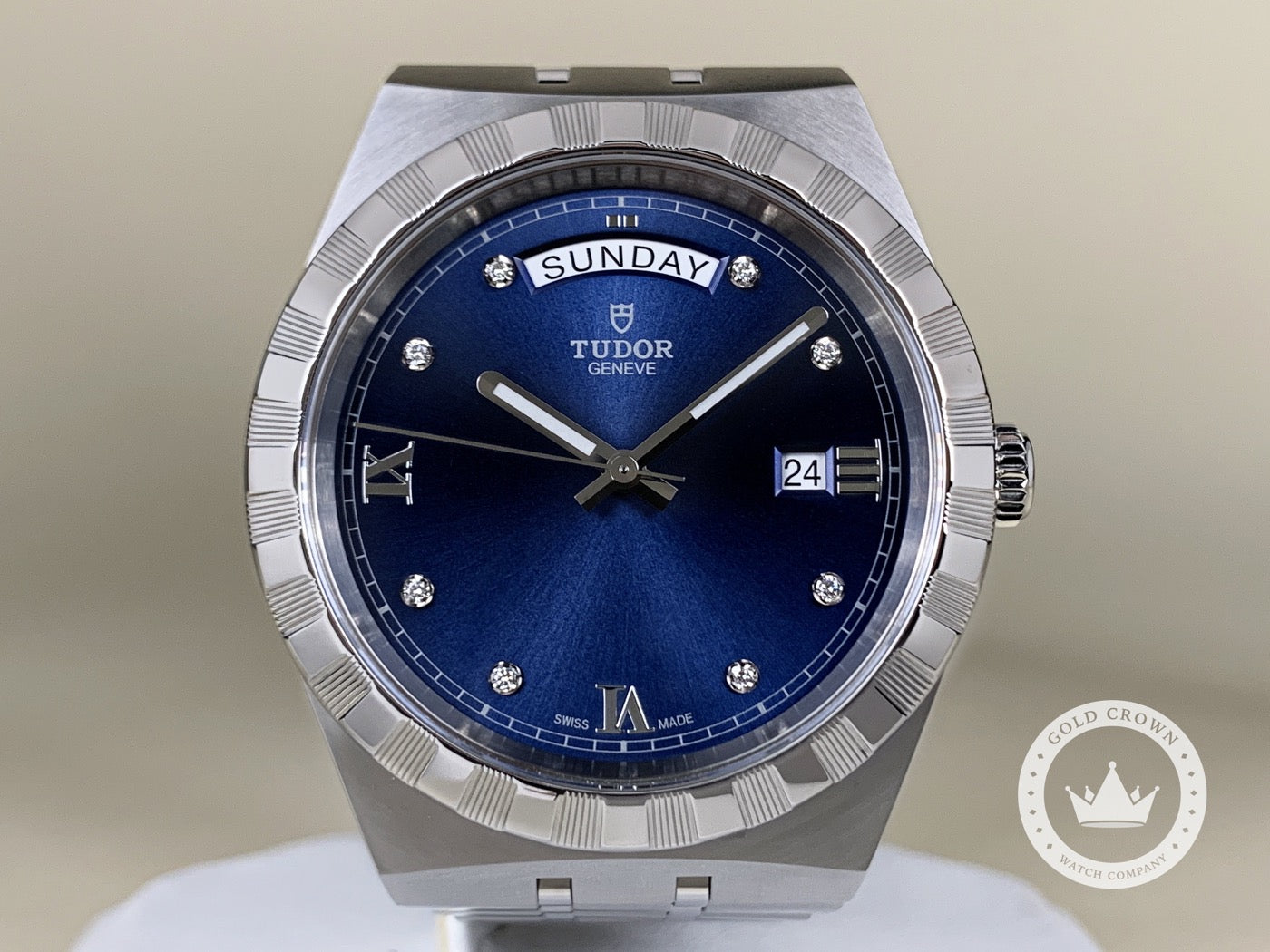 Tudor Royal Day Date Blue Diamond Dial 28600 Full Set